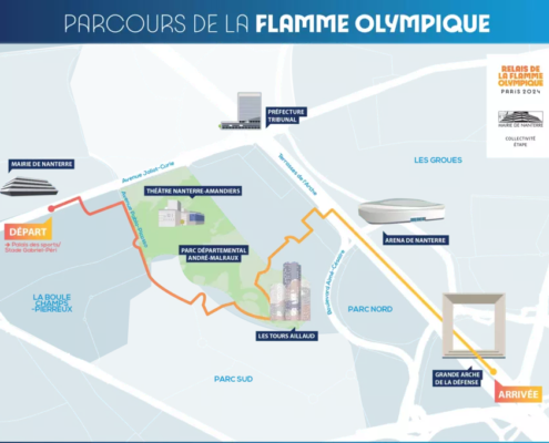 Parcours de la flamme Olympique à Nanterre