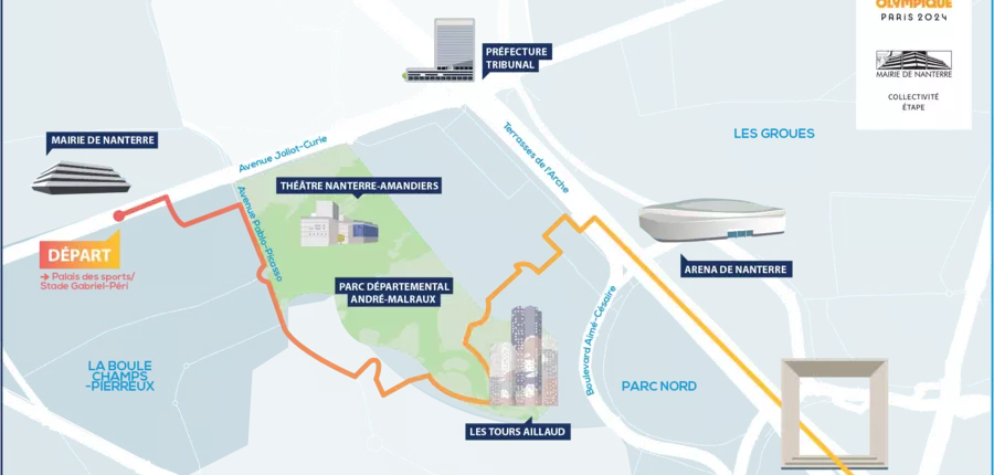 Parcours de la flamme Olympique à Nanterre